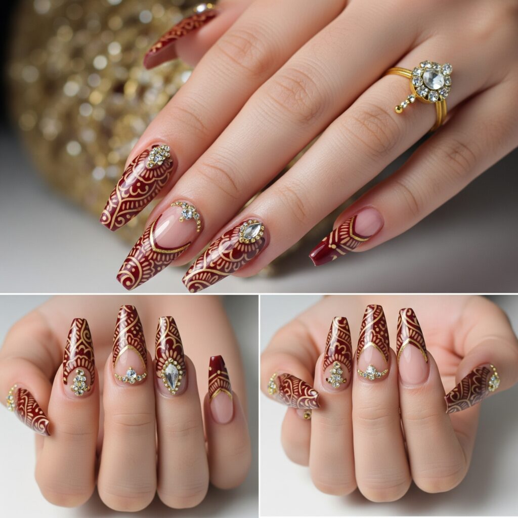 bridal nail extension design